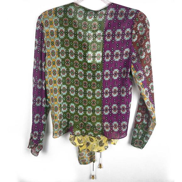 ZARA Floral Sheer Blouse Size X-Small NWT - Picture 11 of 13